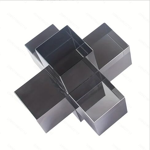 تماثيل هندسية من الزجاج الكريستالي البسيط الحديث - ديكور داخلي متعدد الاستخدامات، مثالي للهدايا، ديكورات المنزل (أسود شفاف) in Kuwait