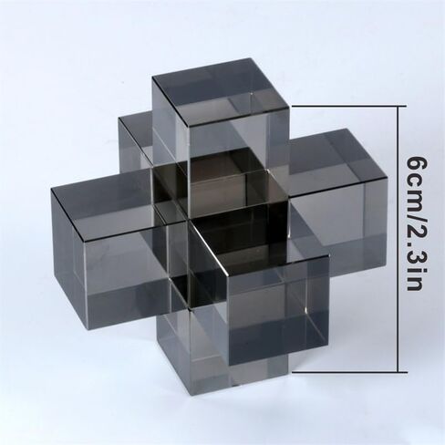 تماثيل هندسية من الزجاج الكريستالي البسيط الحديث - ديكور داخلي متعدد الاستخدامات، مثالي للهدايا، ديكورات المنزل (أسود شفاف) in Kuwait