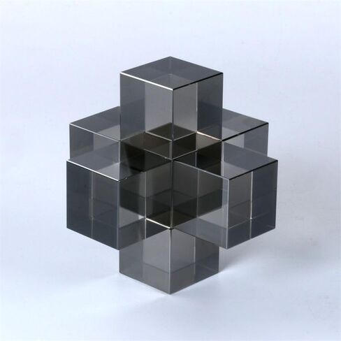 تماثيل هندسية من الزجاج الكريستالي البسيط الحديث - ديكور داخلي متعدد الاستخدامات، مثالي للهدايا، ديكورات المنزل (أسود شفاف) in Kuwait