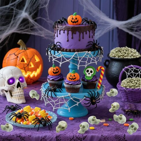 Halloween Mini Plastic Skull Heads, 160Pcs Miniature Decorative Figurines Tiny Skulls for Halloween Vase Filler, Crafts, Prank Props (Bone Color) in Kuwait