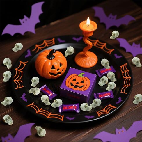 Halloween Mini Plastic Skull Heads, 160Pcs Miniature Decorative Figurines Tiny Skulls for Halloween Vase Filler, Crafts, Prank Props (Bone Color) in Kuwait