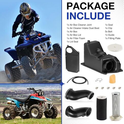 Air Filter Complete Kit Guide + Air Filter Box + Lid Cap + Air Cleaner Intake Dust Joint for Yamaha Warrior 350 YFM350X 1987-2004 in Kuwait