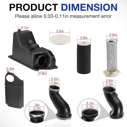 Air Filter Complete Kit Guide + Air Filter Box + Lid Cap + Air Cleaner Intake Dust Joint for Yamaha Warrior 350 YFM350X 1987-2004 in Kuwait