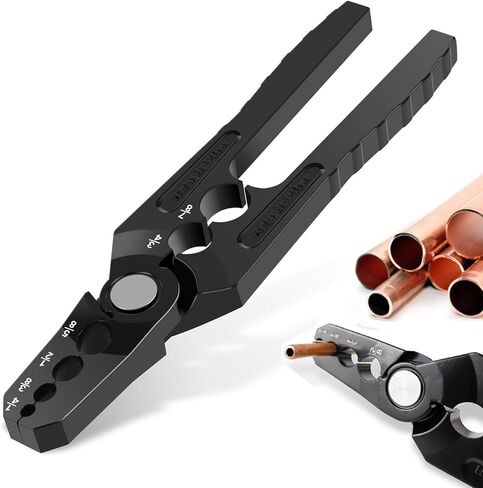 Manual Copper Tube Rounder with 6 Hole Design Copper Pipe Repair Tool Multifunctional Flat Tube Repair Plier Sturdy Coppers Pipe Rounding Tool, Diameter 1/4" 3/8" 1/2" 5/8" 3/4" 7/8" in Saudi Arabia