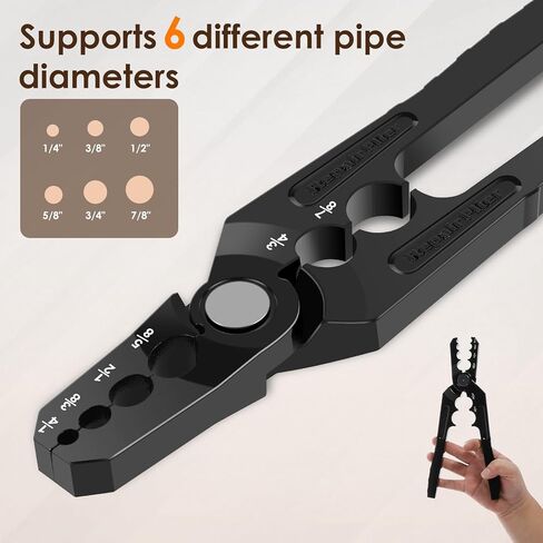 Manual Copper Tube Rounder with 6 Hole Design Copper Pipe Repair Tool Multifunctional Flat Tube Repair Plier Sturdy Coppers Pipe Rounding Tool, Diameter 1/4" 3/8" 1/2" 5/8" 3/4" 7/8" in Saudi Arabia