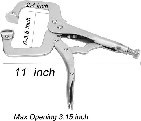 4 عبوات كماشة قفل بمشبك C كبيرة مقاس 11 بوصة مع وسادات دوارة، مجموعة مشبك قبضة شديدة التحمل، أدوات مشابك لحام قابلة للتعديل لحام النجارة in Saudi Arabia