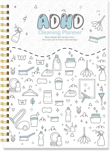 ADHD Cleaning Planner, Cleaning Schedule and Checklist Notebook for Adults, Daily Weekly Monthly Household Cleaning and Organizing Planner with Home Chore Chart in Saudi Arabia