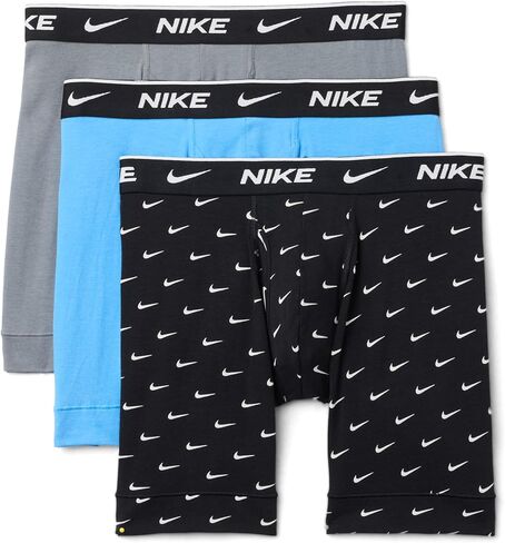 Nike Essential Cotton Stretch Boxer Brief, Dri-FIT 3Pk, Black/Volt /Team Orange/Game Royal, Small in Saudi Arabia