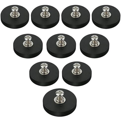 ULIBERMAGNET 2Pack Rubber Coated Magnet, Anti-Scratch Powerful Neodymium Round Magnet Base with M6 Female Thread Stud, Strong Magnetic Magnet for Led Working, Signal Lights & Tools in Kuwait