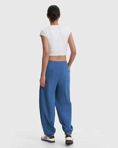 MOOSLOVER Women Baggy Casual Pants Cotton Lightweight Sweatpants Drawstring Mid Waist Athletic Lounge Joggers(XL,Navy Blue) in Kuwait