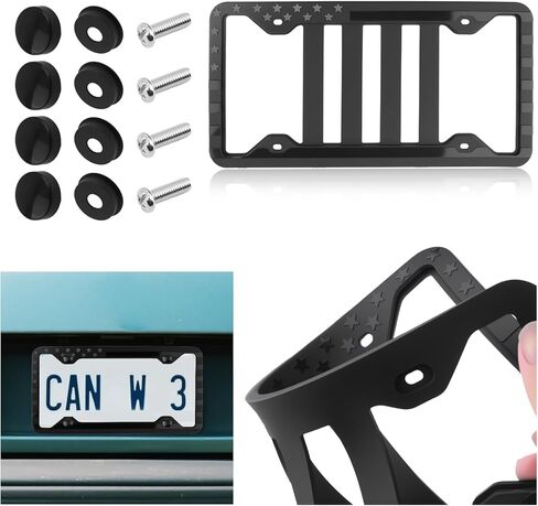 Silicone License Plate Frames with 3D American Flag Pattern,Stylish Car Plate Frame with Bolts & Gaskets,Universal Licence Plates Frame Holder as USA 250th Anniversary Merchandise in Saudi Arabia