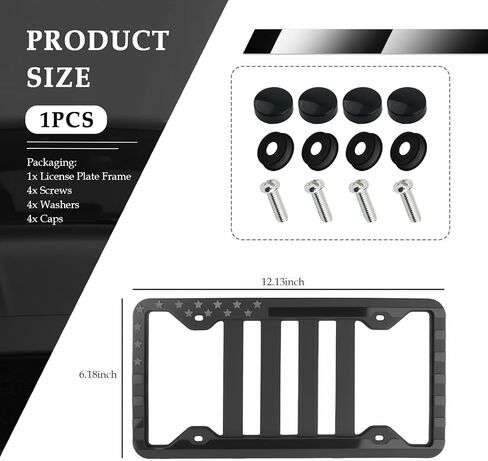 Silicone License Plate Frames with 3D American Flag Pattern,Stylish Car Plate Frame with Bolts & Gaskets,Universal Licence Plates Frame Holder as USA 250th Anniversary Merchandise in Saudi Arabia