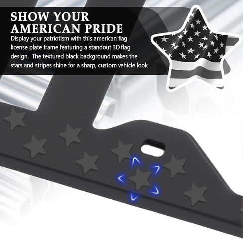 Silicone License Plate Frames with 3D American Flag Pattern,Stylish Car Plate Frame with Bolts & Gaskets,Universal Licence Plates Frame Holder as USA 250th Anniversary Merchandise in Saudi Arabia
