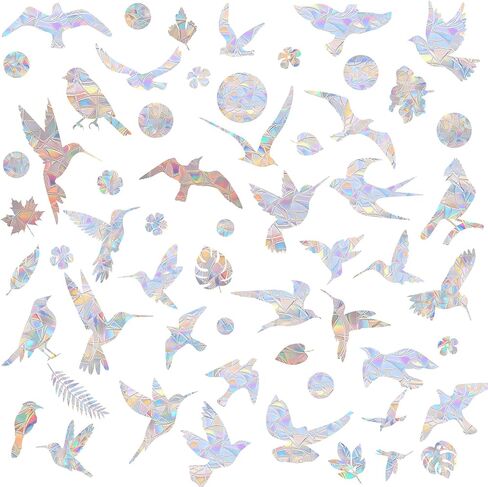 62 قطعة من ملصقات نافذة الطيور، ملصقات نافذة مضادة للتصادمات لإنقاذ الطيور من الضربات، ملصقات باب زجاجي قوس قزح لاصطياد الشمس لمنع ضربات نافذة الطيور in Kuwait