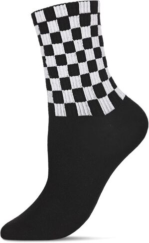 MeMoi Women's Athletic Checkered Cotton Blend Crew Sock in Saudi Arabia
