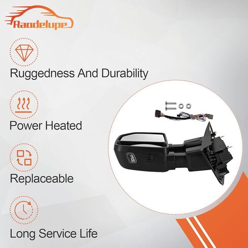 Left Driver Side Tow Mirror Compatible with Ford F250 F350 F450 2017-2022 W/Blind Spot Detection Support Power Glass Power Heated with Turn Signal Light & Puddle Light Manual Folding in Kuwait