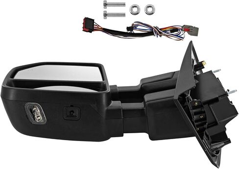 Left Driver Side Tow Mirror Compatible with Ford F250 F350 F450 2017-2022 W/Blind Spot Detection Support Power Glass Power Heated with Turn Signal Light & Puddle Light Manual Folding in Kuwait