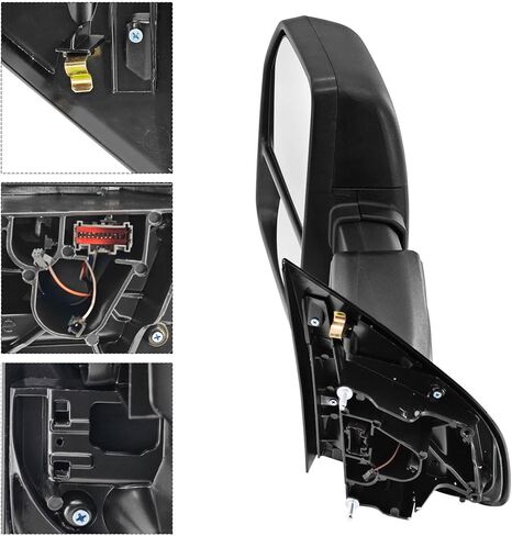 Left Driver Side Tow Mirror Compatible with Ford F250 F350 F450 2017-2022 W/Blind Spot Detection Support Power Glass Power Heated with Turn Signal Light & Puddle Light Manual Folding in Kuwait