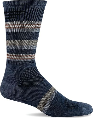 Sockwell Men's Parks Twill Crew Moderate Compression Sock, Natural-L/XL in Kuwait