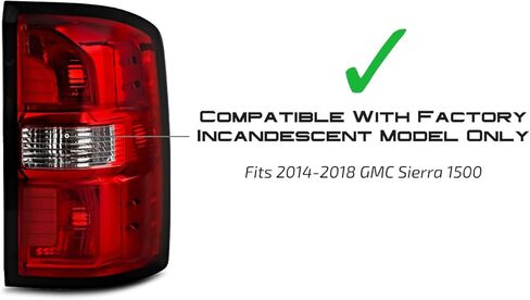 AKKON - Fit 2014 2015 2016 2017 2018 GMC Sierra 1500 [Upgrade to DENALI style] LED Tail Light Rear Brake Lamp Assembly Driver - Passenger Black in Saudi Arabia