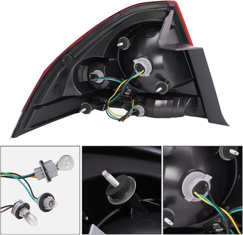 Rear Bumper Taillights Suitable Fit for 2006-2013 Chevy Impala LH+RH Replacement OE Model Red Brake Lamp with Bulb and Wiring Harness Kit in Kuwait