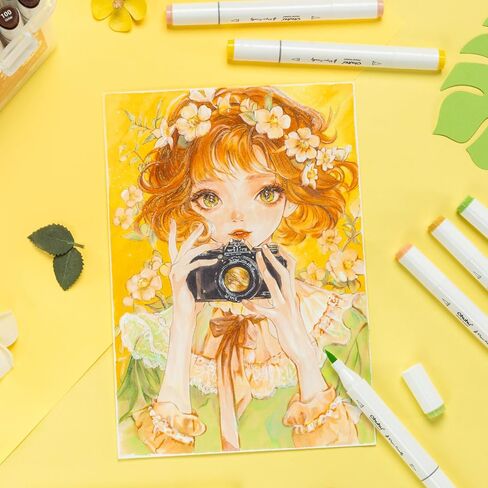 Ohuhu Markers Paper-friendly Water-based Coloring Markers 60 Colors Dual Brush Fine Tips Markers for Adult Coloring Books No Bleeding Art Markers for Kids Adults Beginner Calligraphy Sketch Journal in Kuwait