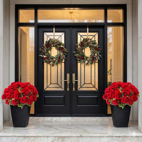 lovemoon 8 Pcs Artificial Geranium Plant Realistic Silk Flowers for Outside UV Resistant Faux Geraniums Flowers for Indoor Outdoor Home Garden Office Decoration (8, Red) in Saudi Arabia