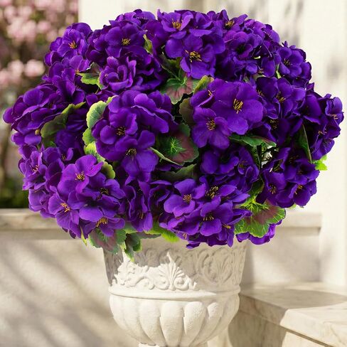 lovemoon 8 Pcs Artificial Geranium Plant Realistic Silk Flowers for Outside UV Resistant Faux Geraniums Flowers for Indoor Outdoor Home Garden Office Decoration (8, Red) in Saudi Arabia