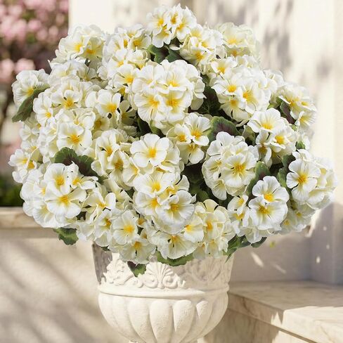 lovemoon 8 Pcs Artificial Geranium Plant Realistic Silk Flowers for Outside UV Resistant Faux Geraniums Flowers for Indoor Outdoor Home Garden Office Decoration (8, Red) in Saudi Arabia