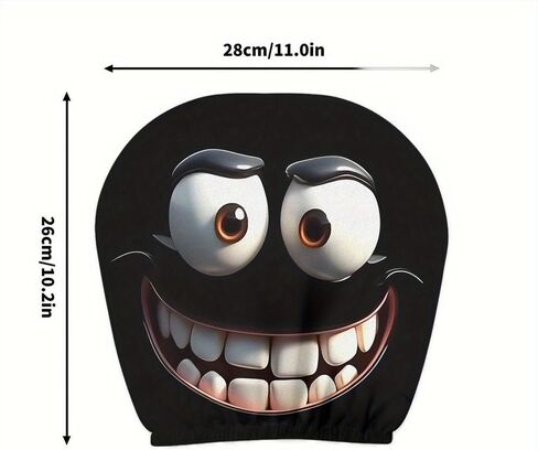 2pcs of Face Printed Car Headrest Covers, Cool and Personalized Protectors, Universally Fitting (Black) in Saudi Arabia