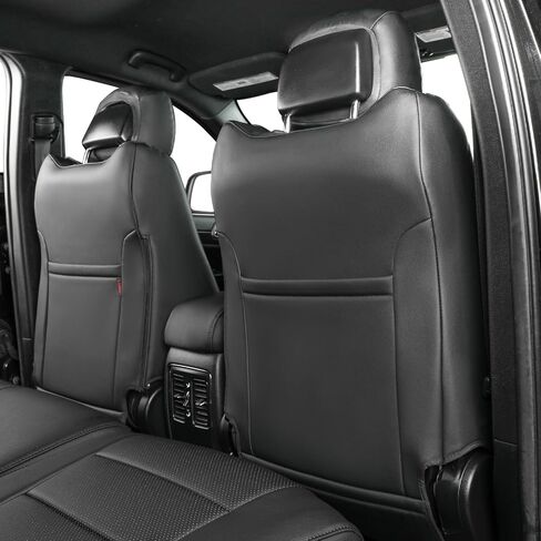 EKR Wrangler Seat Covers Custom Fit for Jeep Wrangler 2018-2026 Sport(S)/Sahara/Willys(Sport)/Rubicon,4DR,Rear Split Seat NO Armrest - Faux Leather (Black) in Saudi Arabia