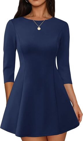 Cocktail Dresses for Women Wedding Guest A-Line Boat Neck Mini Dress (S-XL) in Saudi Arabia