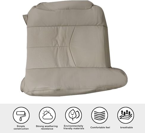 SecosAutoparts Driver and Passenger Bottom and Top Lean Back Leather Seat Covers and Two Foam Light Tan Compatible with Cadillac Escalade ESV EXT 2003 2004 2005 2006 Light Tan in Saudi Arabia