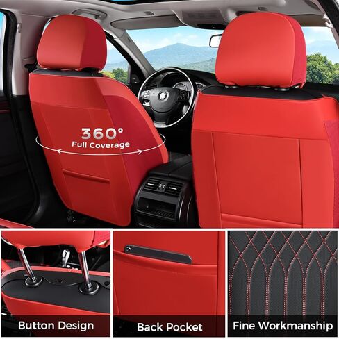 FLORICH Seat Covers Full Set, Leather Seat Covers for Cars, Car Seat Protector Waterproof Breathable, Universal Automotive Seat Covers, Front and Rear Car Seat Cover Fit for Most SUV Pick-up Truck in Kuwait