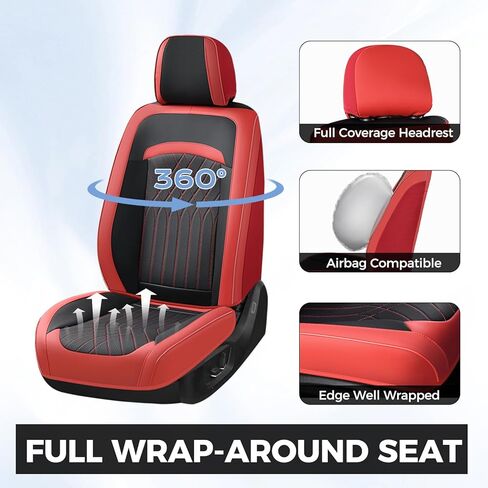 FLORICH Seat Covers Full Set, Leather Seat Covers for Cars, Car Seat Protector Waterproof Breathable, Universal Automotive Seat Covers, Front and Rear Car Seat Cover Fit for Most SUV Pick-up Truck in Kuwait