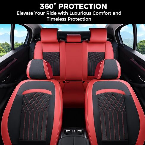 FLORICH Seat Covers Full Set, Leather Seat Covers for Cars, Car Seat Protector Waterproof Breathable, Universal Automotive Seat Covers, Front and Rear Car Seat Cover Fit for Most SUV Pick-up Truck in Kuwait