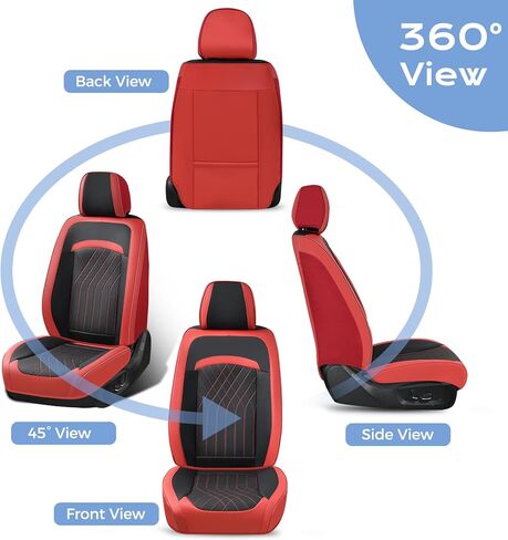 FLORICH Seat Covers Full Set, Leather Seat Covers for Cars, Car Seat Protector Waterproof Breathable, Universal Automotive Seat Covers, Front and Rear Car Seat Cover Fit for Most SUV Pick-up Truck in Kuwait
