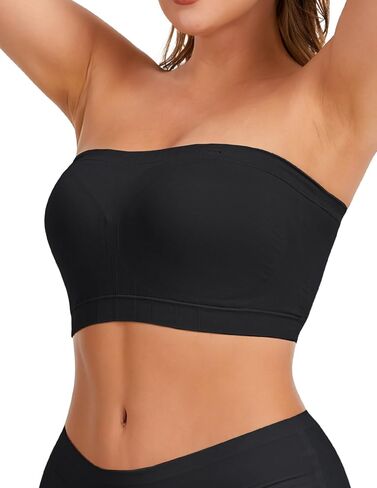 Strapless Bras for Women Non-Slip Push Up Seamless Bandeau Comfy Tube Top Bra Wireless Adjustable Strap with Fixed Pad in Saudi Arabia