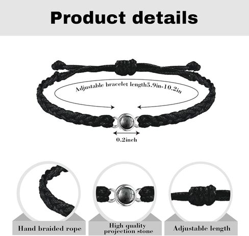 Personalized Picture Bracelet, Custom Projection Bracelets with Photo Inside, Custom Memorial Gifts for Women Men Couples in Saudi Arabia