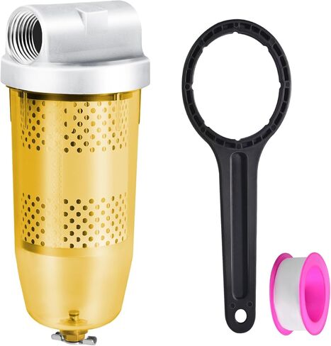 Fuel Canister 3/4" NPT Top Cap 496 Bowl Tank Replacement for Gasoline and Diesel Water Separate 30 Micron Filtration Max 25 Gpm 150 Psi Flow Replace# B10-AL Oil Filter Assembly with Wrench in Kuwait