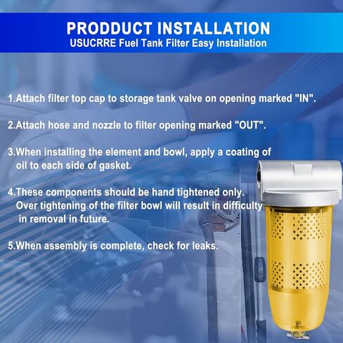 Fuel Canister 3/4" NPT Top Cap 496 Bowl Tank Replacement for Gasoline and Diesel Water Separate 30 Micron Filtration Max 25 Gpm 150 Psi Flow Replace# B10-AL Oil Filter Assembly with Wrench in Kuwait