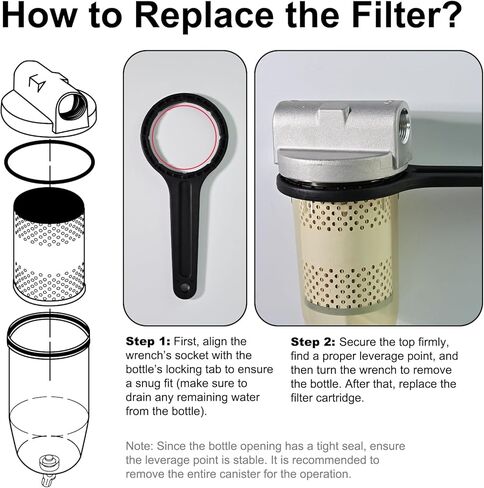 Fuel Canister 3/4" NPT Top Cap 496 Bowl Tank Replacement for Gasoline and Diesel Water Separate 30 Micron Filtration Max 25 Gpm 150 Psi Flow Replace# B10-AL Oil Filter Assembly with Wrench in Kuwait