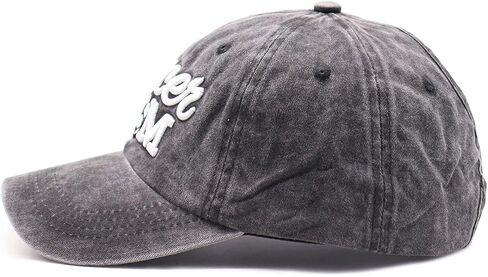 Soccer Mom Ponytail Baseball Cap Messy Bun Vintage Washed Distressed Twill Plain Hat for Women (Soccer Mom 3D Black, One Size) in Saudi Arabia