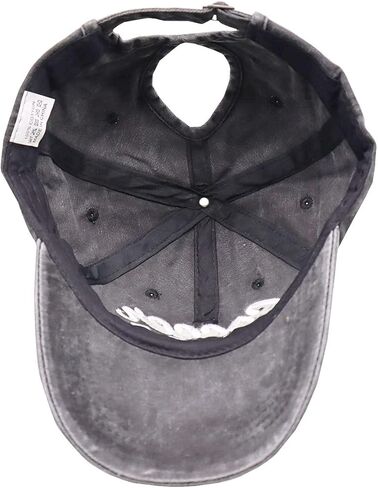 Soccer Mom Ponytail Baseball Cap Messy Bun Vintage Washed Distressed Twill Plain Hat for Women (Soccer Mom 3D Black, One Size) in Saudi Arabia