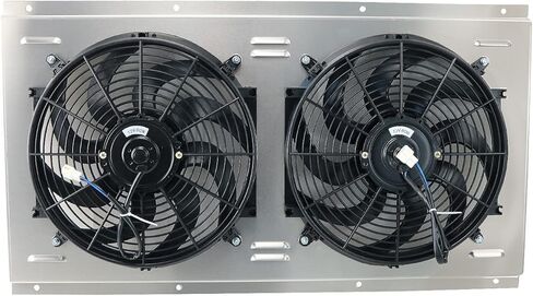 كفن + 2X14 "مراوح كهربائية + مرحل لـ 1988-1999 تشيفي جي إم سي C/K 1500 2500 3500 شاحنة بليزر تشيفي سوبربان تاهو جي إم سي يوكون كاديلاك إسكاليد 5.7 7.4L 1989 1990 1991 1992 1993 1994 1995 96 97 98 in Kuwait