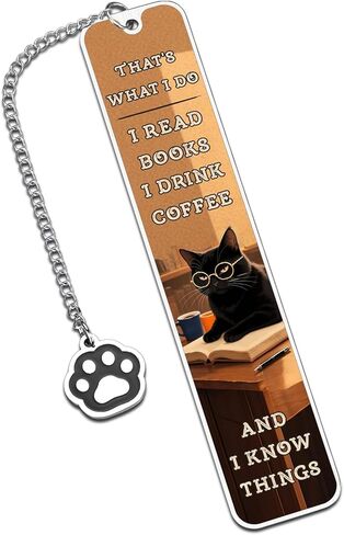 Cat Bookmark for Book Lovers, Book Basket Stuffers for Women, Christmas Stocking Stuffers for Teen Girls Pet Lover, Cat Coffee Lover Gifts for Women Men, Cute Book Marks for Reading Women in Saudi Arabia