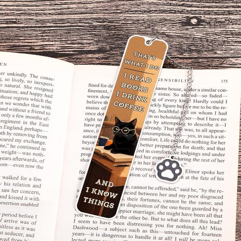 Cat Bookmark for Book Lovers, Book Basket Stuffers for Women, Christmas Stocking Stuffers for Teen Girls Pet Lover, Cat Coffee Lover Gifts for Women Men, Cute Book Marks for Reading Women in Saudi Arabia