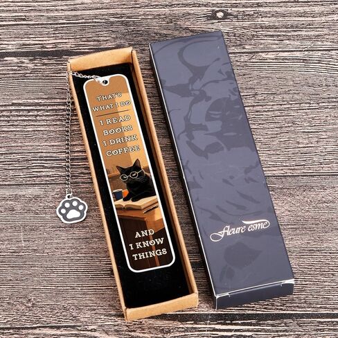 Cat Bookmark for Book Lovers, Book Basket Stuffers for Women, Christmas Stocking Stuffers for Teen Girls Pet Lover, Cat Coffee Lover Gifts for Women Men, Cute Book Marks for Reading Women in Saudi Arabia