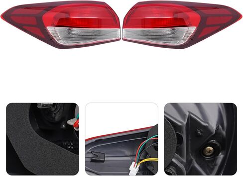 1 Pair Outer Side Halogen Tail Light Rear Lamps Assembly for 2017 2018 Kia Forte EX/LX/S/SX OE/OEM L92401-F20000, R92402-F20000 (Passenger + Left Side) (Bulbs Not Included) in Kuwait