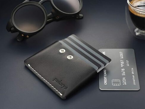 PULARYS Mini Wallet HOBBY - Credit Card Case - Italian Leather - Space for up to 8 Cards - Pockets for Coins and Bills - Modern Design For Men and Women - Fashionable Colors in Kuwait